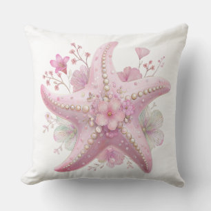 PASTELLROSA SOMMER-SEEIGEL & BLUMEN KISSEN