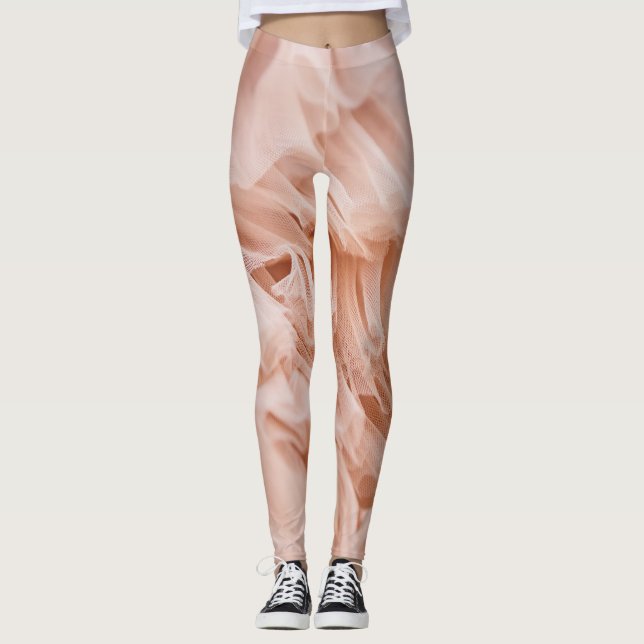 Pastellrosa Stoffe: Elegante Texturen. Leggings (Vorderseite)