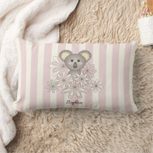 Pastellrosa Streifen Süße Baby Koala Bär Kinder Lendenkissen