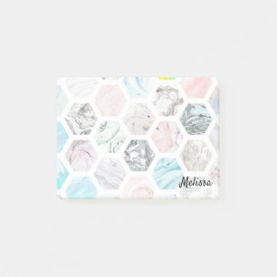 Pastellrosa Tile - Name Post-it Klebezettel