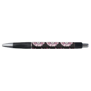 Pastellrosa Totenkopf und gekreuzte Knochen Kugelschreiber