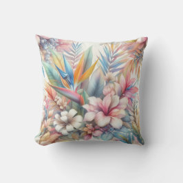 Pastellrosa Tropische Blume Hawaiianisches Blütent Kissen