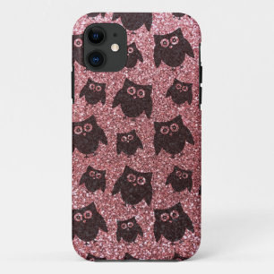 Pastellrosa Uhu-Glitzer Case-Mate iPhone Hülle