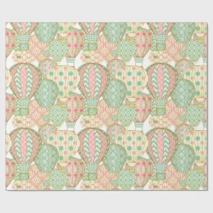 Pastellrosa und blaue Luftballons Geschenkpapier