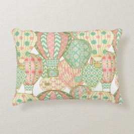 Pastellrosa und Blaue Luftballons Muster Zierkissen