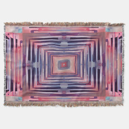 Pastellrosa und Blauer Kaleidoskop Decke