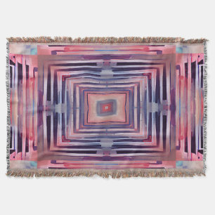 Pastellrosa und Blauer Kaleidoskop Decke