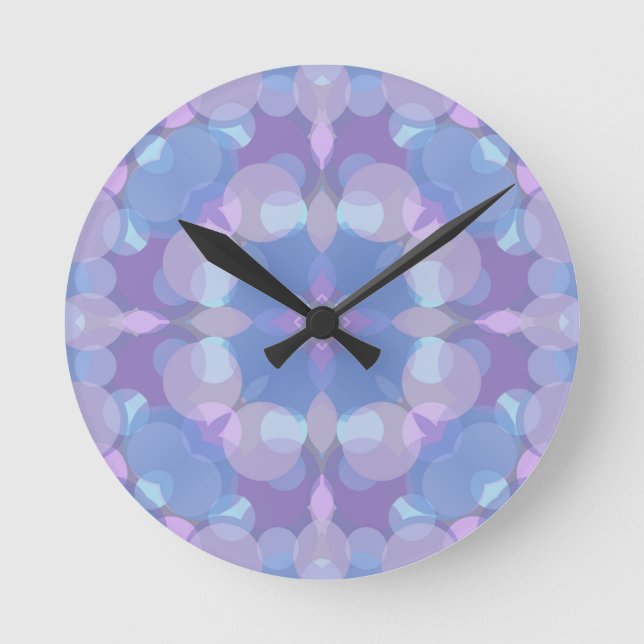 Pastellrosa und blaues #2 runde wanduhr (Vorderseite)