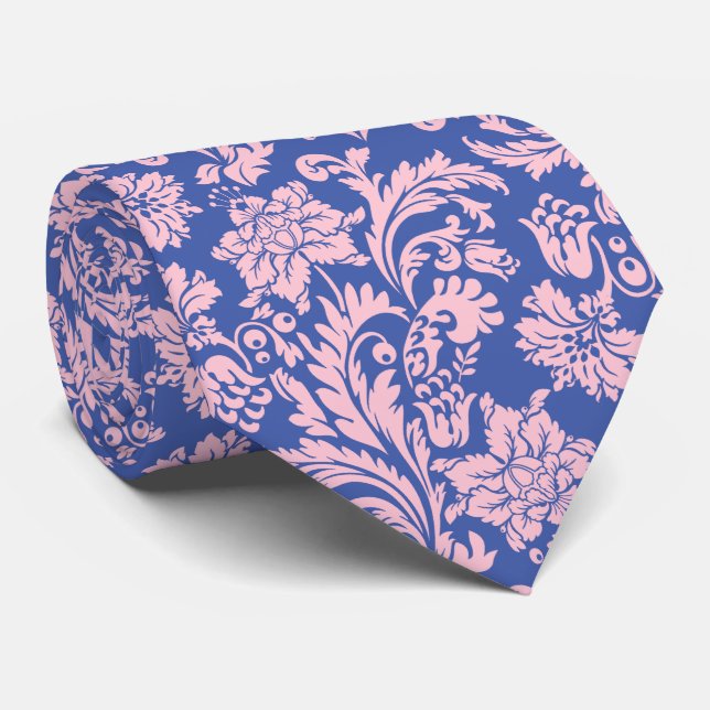 Pastellrosa und blaues Muster für Damaskus Krawatte (Gerollt)