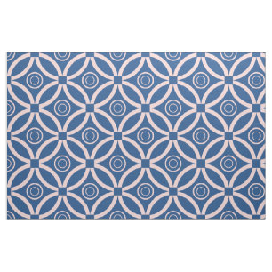 Pastellrosa und Blues Retro Geometrisches Muster Stoff