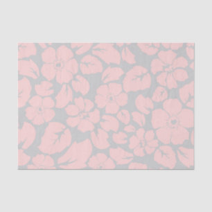 Pastellrosa und Grau floral Seidenpapier