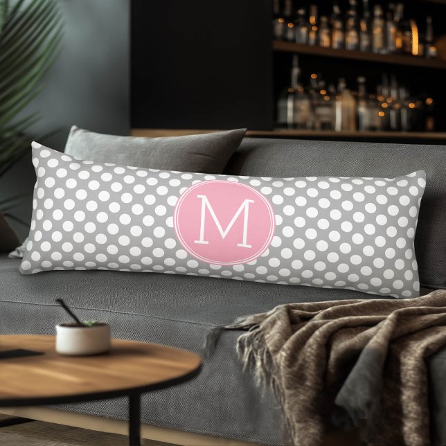 Pastellrosa und graue Polka-Punkte mit benutzerdef Seitenschläferkissen (Custom Body Pillow with a Sports Theme)