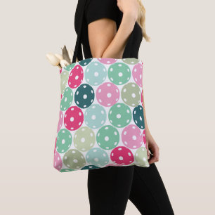 Pastellrosa und grüne Pickleballs Tote Tasche