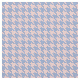 Pastellrosa- und Himmel-Blau-Hahnentrittmuster Stoff