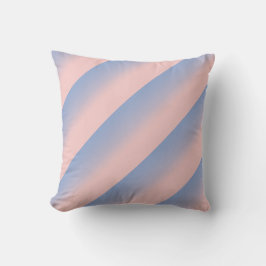Pastellrosa und Himmelblau gestreifte Orange Kissen