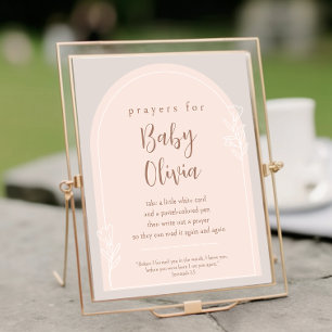 Pastellrosa und Kupferbraun Gebete für Baby-Zeiche Poster