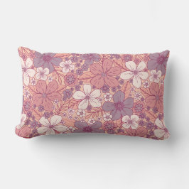 Pastellrosa und Lila Blüten Lendenkissen