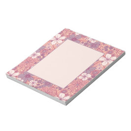Pastellrosa und Lila Blüten Notizblock