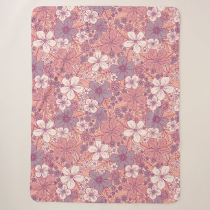 Pastellrosa und Lila Blüten Sherpadecke