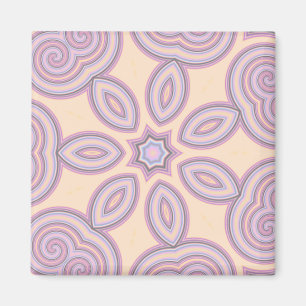 Pastellrosa und Lila Kaleidoskopmuster Magnet