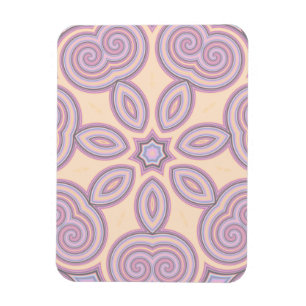 Pastellrosa und Lila Kaleidoskopmuster Magnet