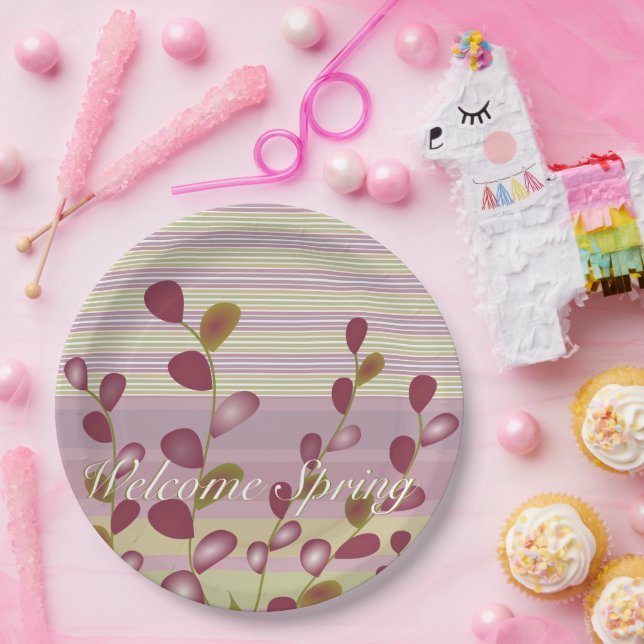 Pastellrosa und Mauve Pappteller (Party)