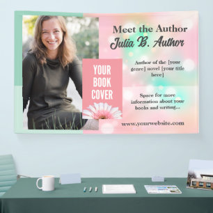 Pastellrosa und Minze benutzerdefinierte Autor-Buc Banner