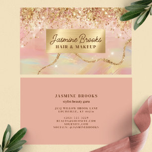 Pastellrosa und modernes Gold-Glitter Visitenkarte