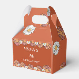 Pastellrosa und orange Daisy Blumenmuster Geschenkschachtel
