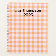 Pastellrosa und orange Quadrate Planner