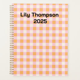 Pastellrosa und orange Quadrate Planner Planer