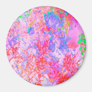 Pastellrosa und Rot mit blauer Hortensienlandschaf Magnet