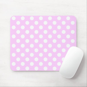 Pastellrosa und stilistische weiße Polka-Punkte Mousepad