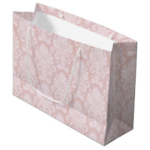 Pastellrosa-und Weiß-Damast Große Geschenktüte