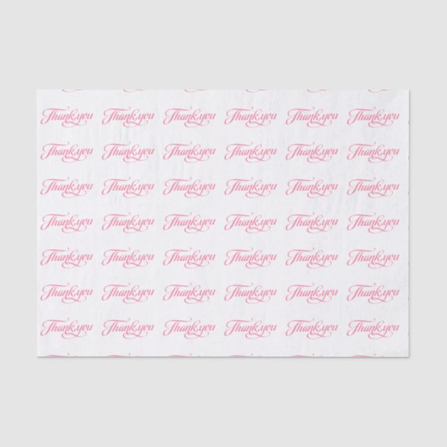 Pastellrosa und Weiß Danke, Muster Seidenpapier (Vorderseite)