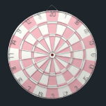 Pastellrosa und Weiß Dartscheibe<br><div class="desc">Pastellrosa und Weiß</div>