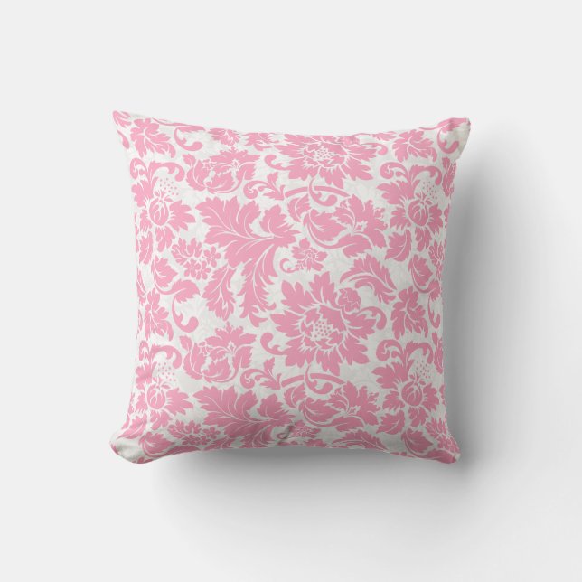 Pastellrosa und weiße Blumenfässern Kissen (Vorderseite)