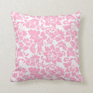 Pastellrosa und weiße Blumenfässern Kissen