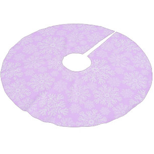 Pastellrosa und weiße Weihnachts-Schneeflocken-Mus Polyester Weihnachtsbaumdecke