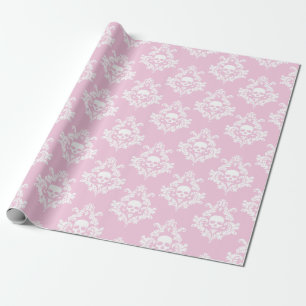 Pastellrosa und weißer Schädelmagazin Geschenkpapier