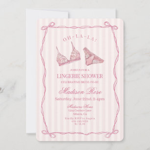 Pastellrosa Wäsche Dusche Braut Spitze Einladung