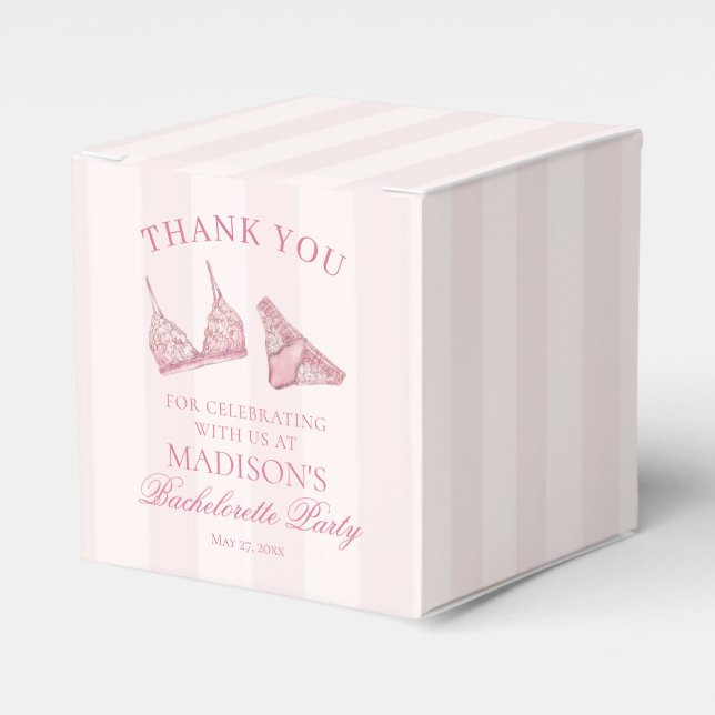 Pastellrosa Wäsche-Junggesellinnen-Abschiedsparty- Geschenkschachtel (Vorderseite)