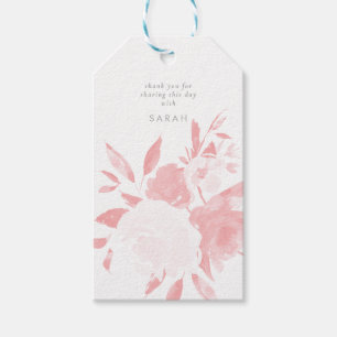 Pastellrosa Wasserfarbe Geschenkanhänger