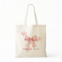 Pastellrosa Wasserfarbe Schleife Totebag
