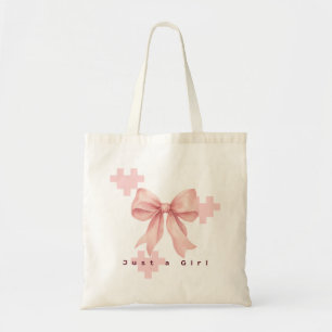 Pastellrosa Wasserfarbe Schleife Totebag Tragetasche