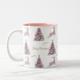 Pastellrosa Weihnachten Zweifarbige Tasse