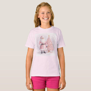 Pastellrosa Weihnachtsmann  T-Shirt