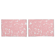 Pastellrosa Weiß Abstrakt Terrazzo Muster