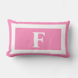 Pastellrosa Weiße fette Monogramm Initial Outdoor Kissen Für Draußen