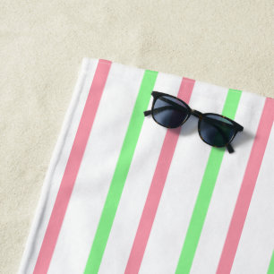 Pastellrosa Weiße Streifen Strandtuch